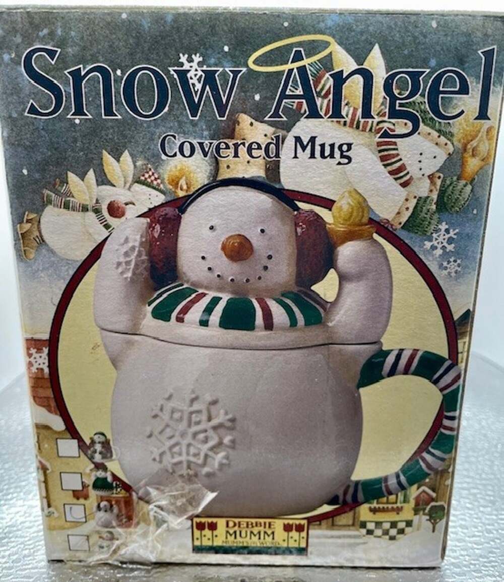Snow Angel Covered Mug Debbie Mumm 2000 - Christmas Holiday Mumm's The Word NIB
